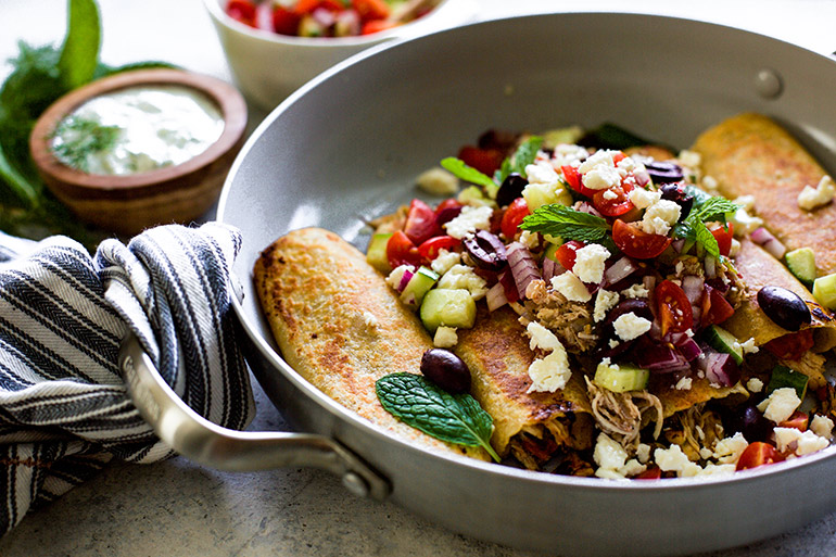 Mediterranean PanFried Enchiladas Nosh and Nourish