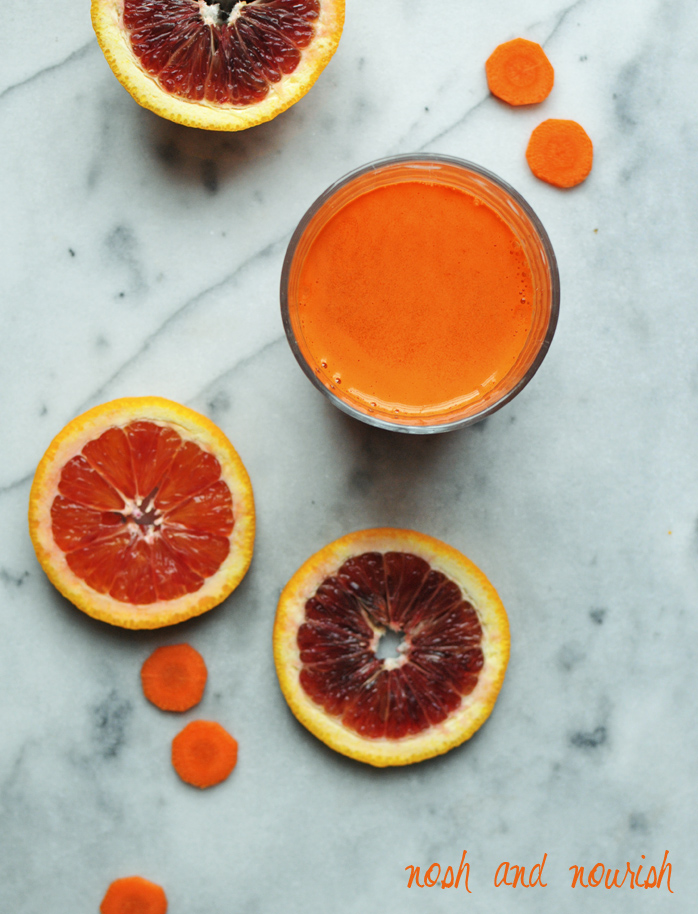 Blood Orange, Carrot, & Ginger Juice Nosh and Nourish