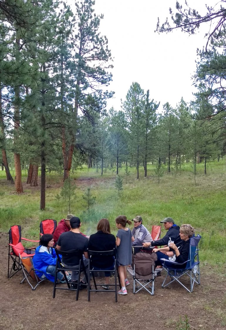 campfire glamping with key lime pie parfaits